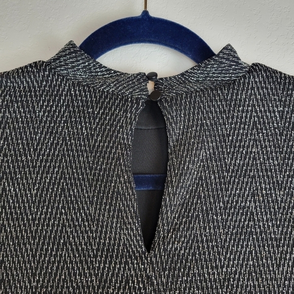 NWT City Studios Black Shimmer Fit & Flare Dress in Black Silver Size M - Picture 9 of 13